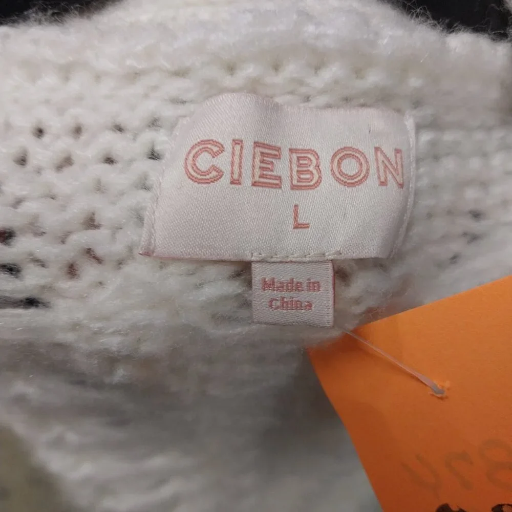 3374 Size Large Ciebon Beaded Pearl Sweater Cardigan - Picture 6 of 7